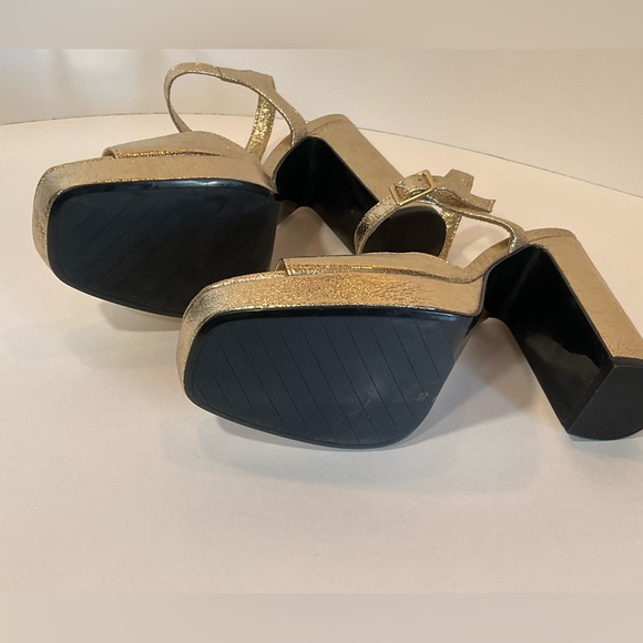 Zara gold metallic platform sandals nwt size 8 3332/810 - Picture 13 of 15